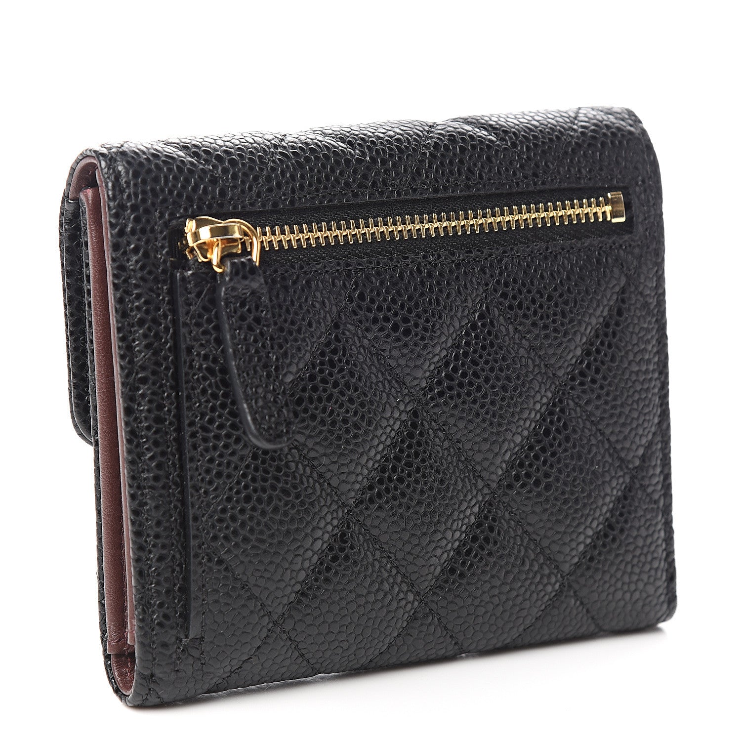 Chanel Caviar Quilted Compact Flap Wallet Black 2 of 7