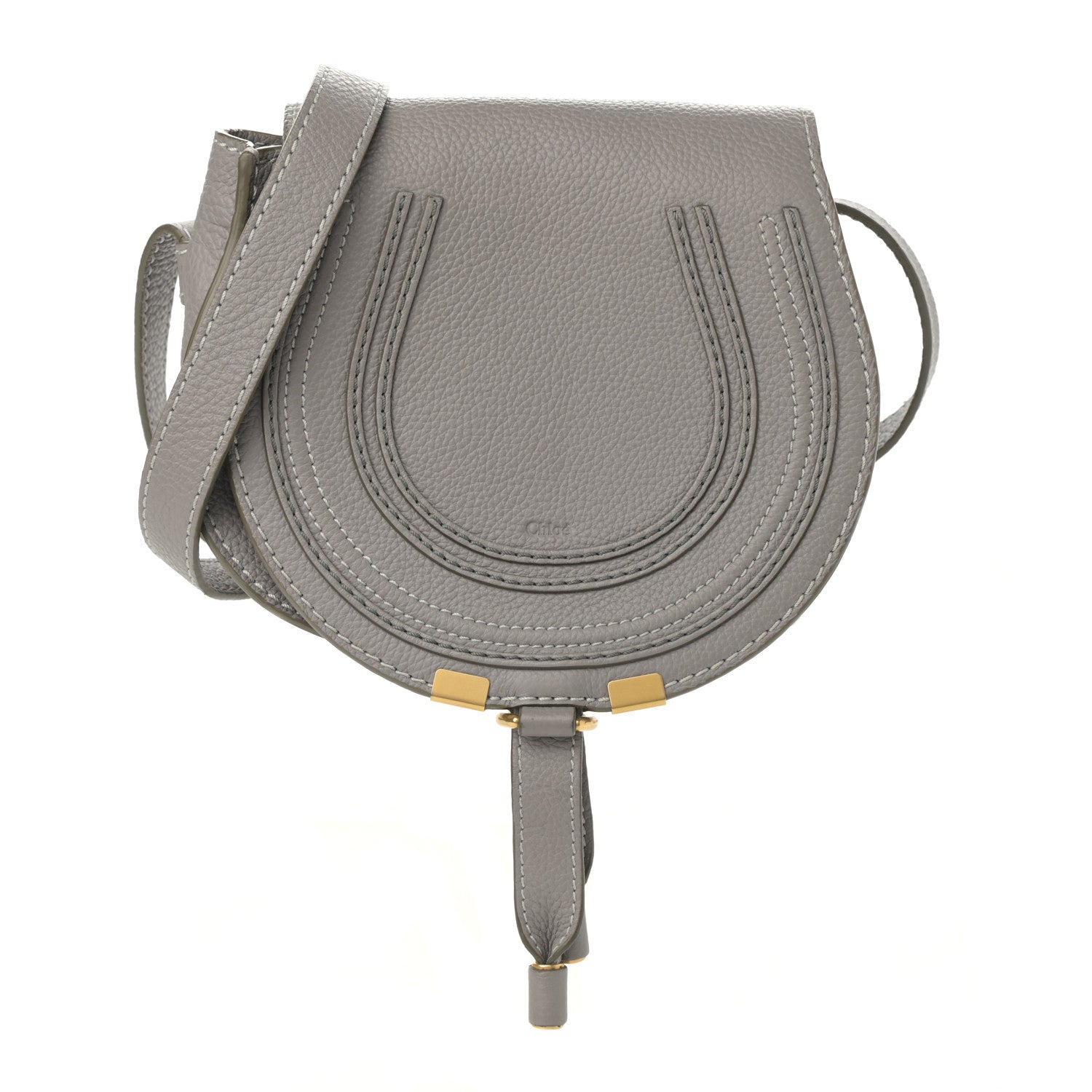 Chloe Calfskin Mini Marcie Round Crossbody Bag Cashmere Grey 1 of 12