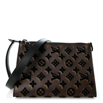 Louis Vuitton Monogram Tuffetage Triangle Messenger Black 1 of 9