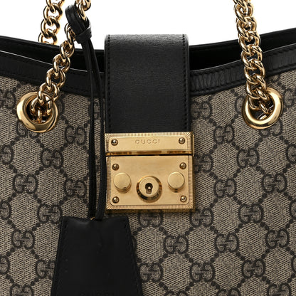 Gucci GG Supreme Monogram Small Padlock Tote Black 9 of 11