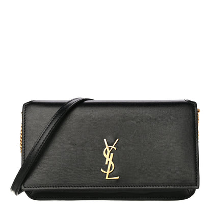 Saint Laurent Smooth Calfskin Monogram Phone Holder Crossbody Black 1 of 9