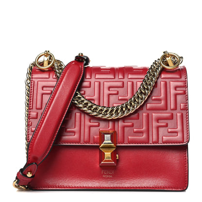 Fendi Vitello Liberty FF 1974 Embossed Small Kan I Shoulder Bag Fragola 1 of 11