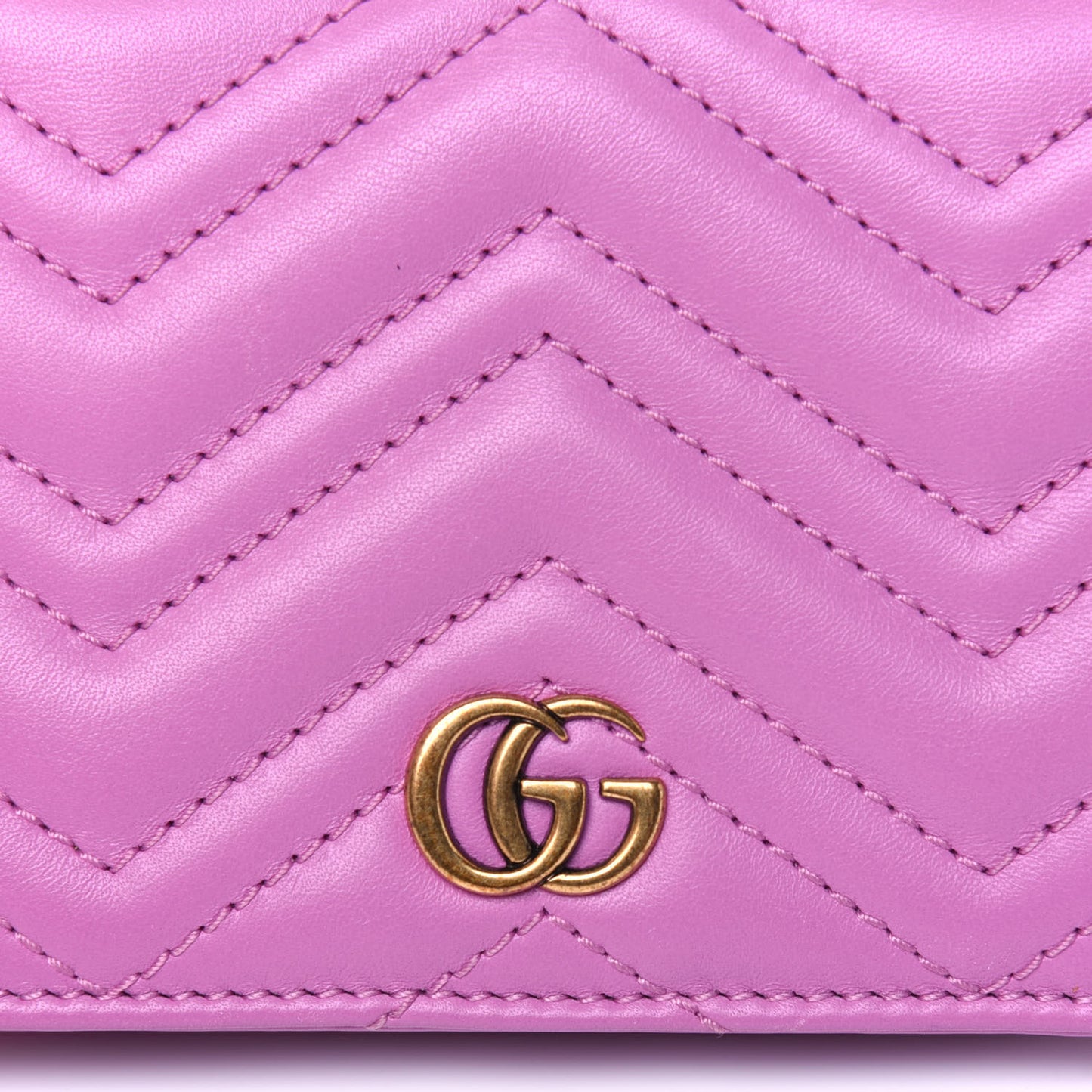Calfskin Matelasse GG Marmont Card Case Candy Mousse