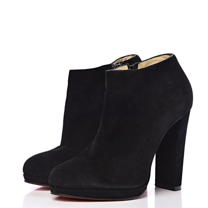 Christian Louboutin Veau Velours Rock and Gold 120 Ankle Booties 37.5 Black 3 of 10