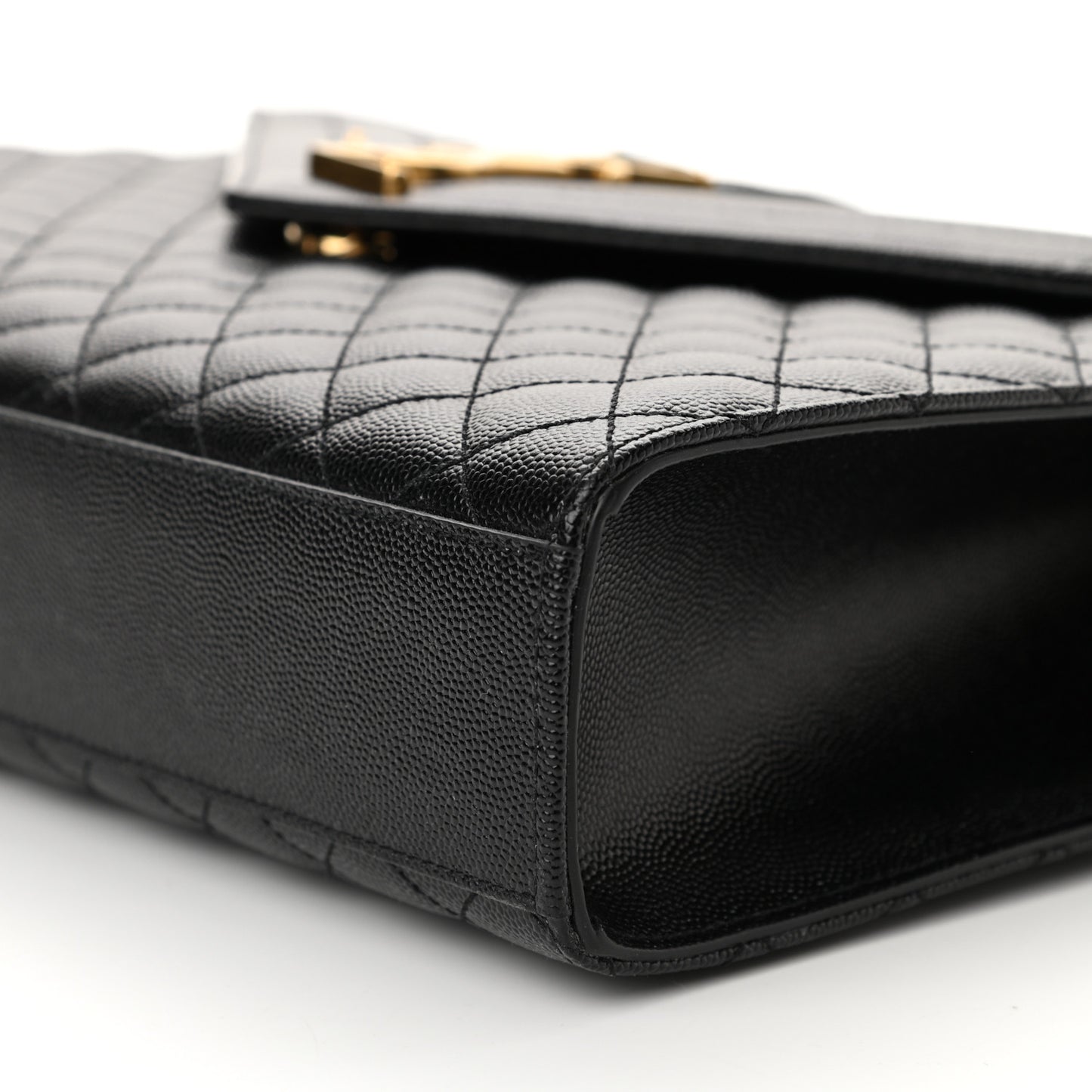 Grain De Poudre Textured Mixed Matelasse Large Triquilt Monogram Satchel Black