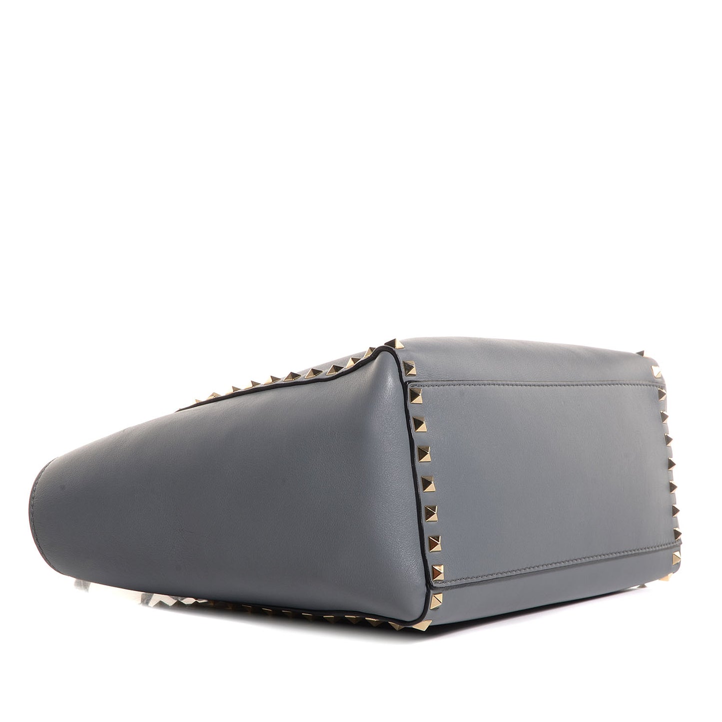 Vitello Rockstud Double Handle Tote Stone