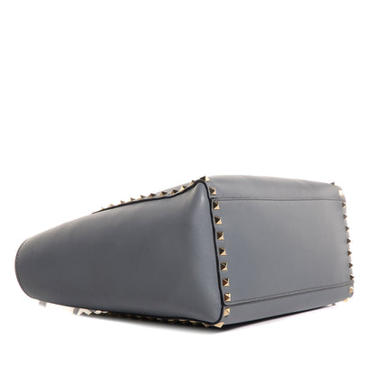 Valentino Garavani Vitello Rockstud Double Handle Tote Stone 4 of 9