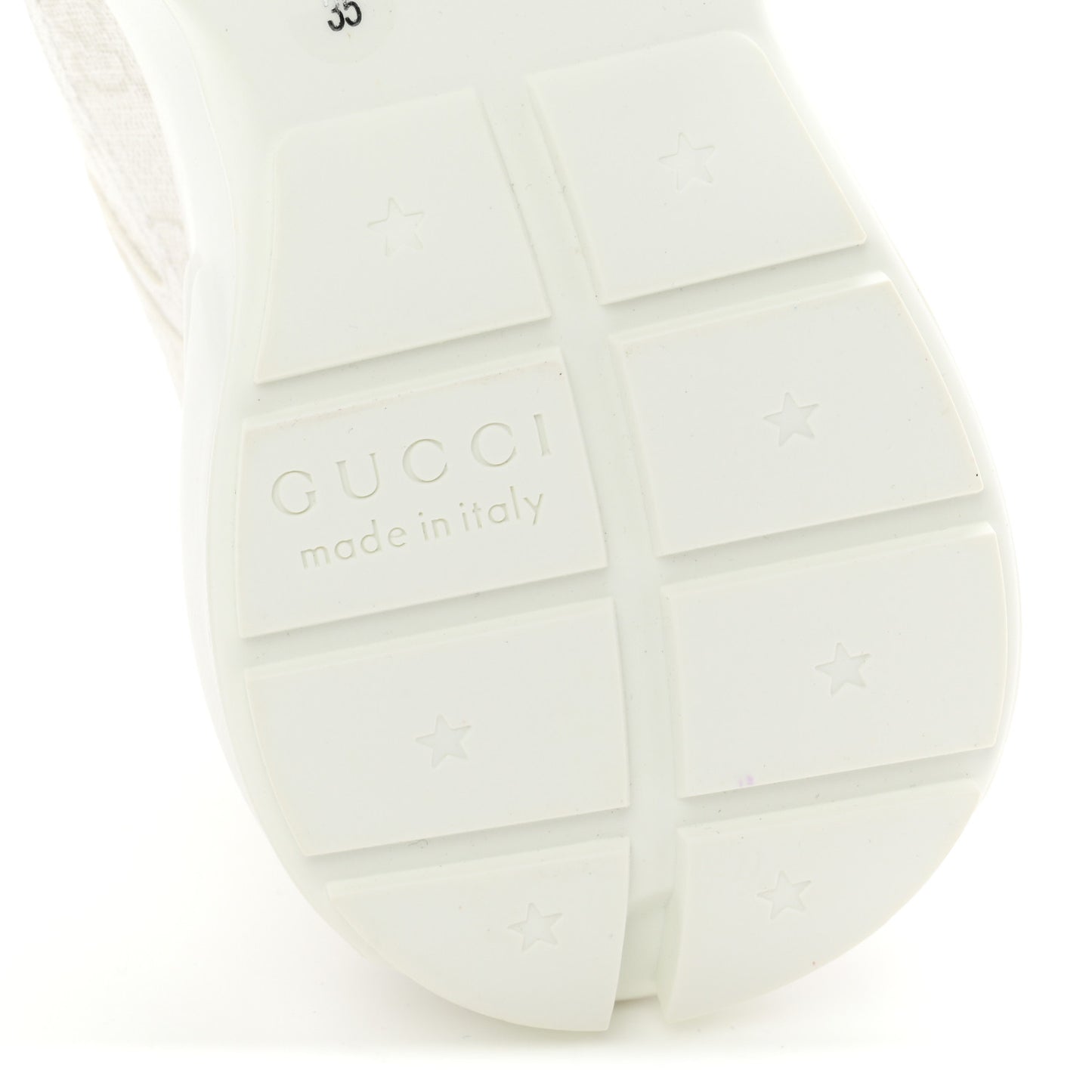 GG Supreme Monogram Womens Rhyton Sneakers 35 White