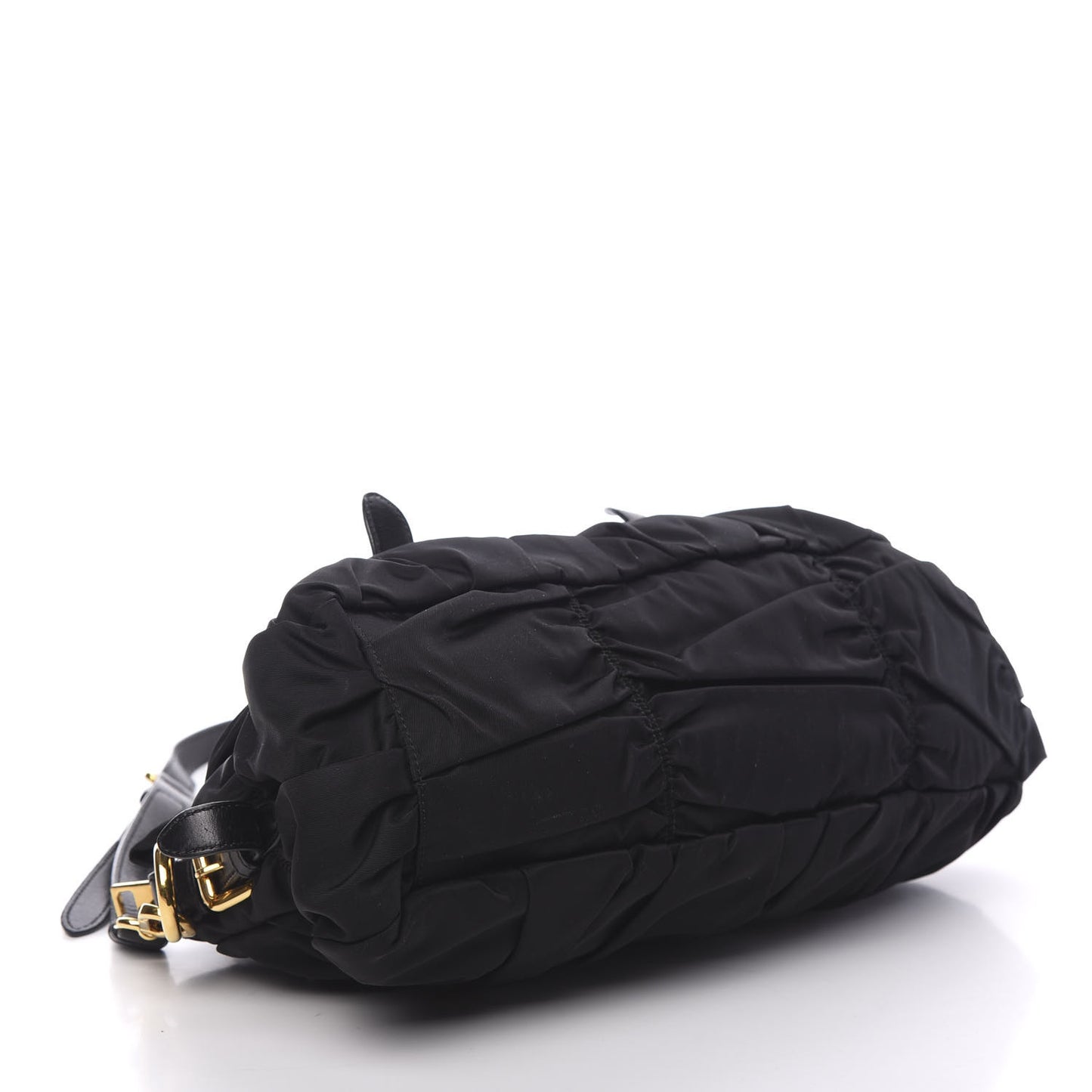 Tessuto Nylon Gaufre Shopping Satchel Black
