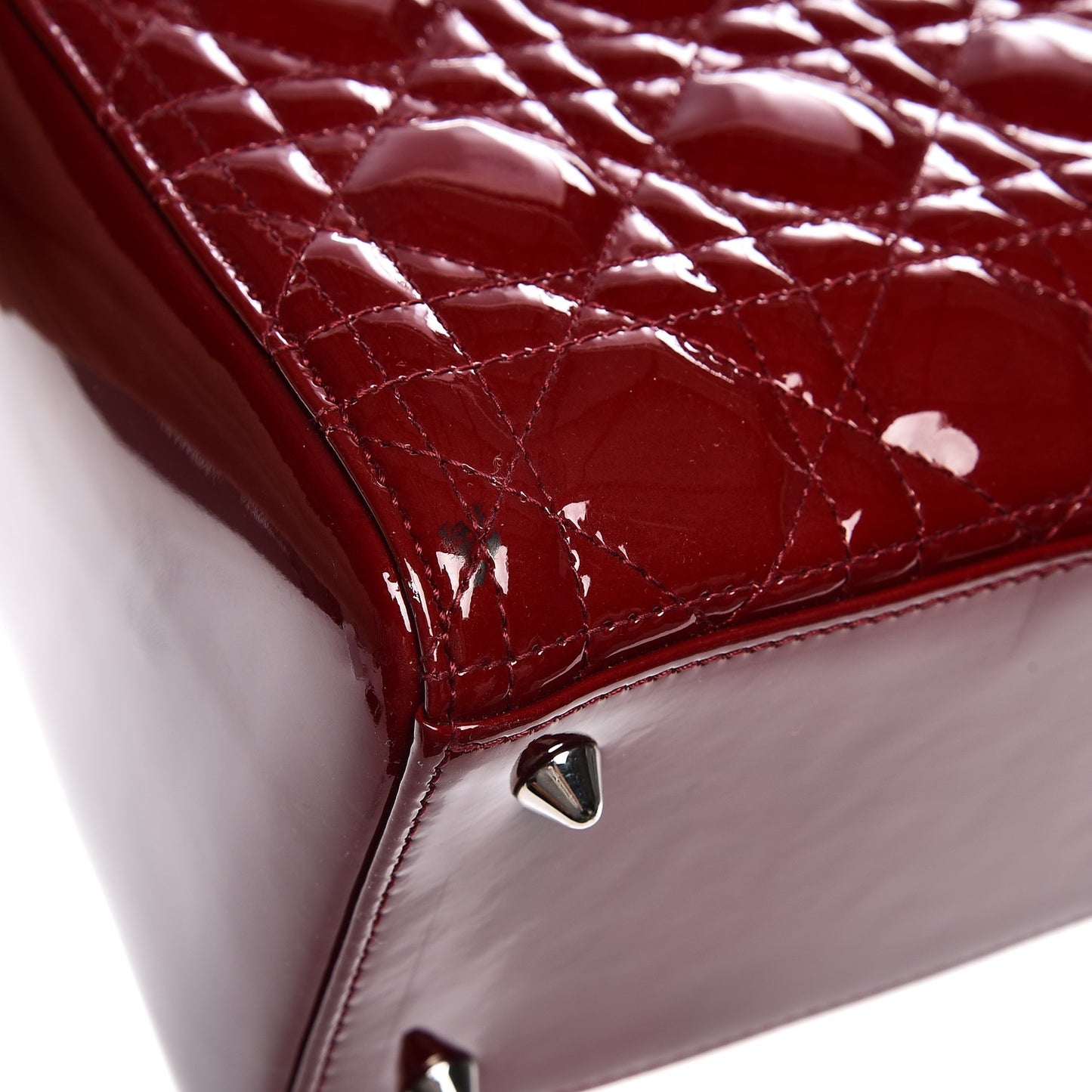 Patent Cannage Medium Lady Dior Red