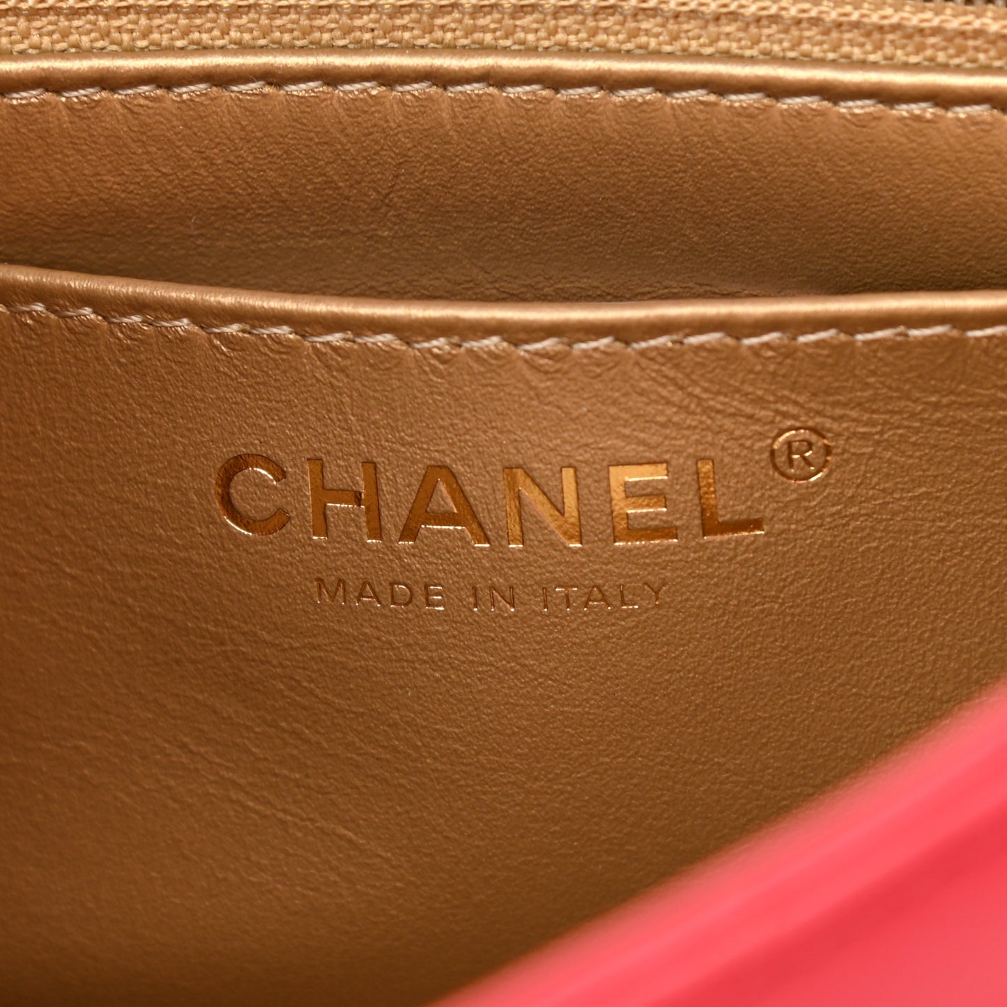 Lambskin Quilted Mini Pearl Crush Flap Red
