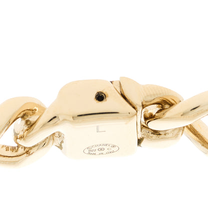 Chanel Metal CC Chain Link Choker Necklace L Gold 3 of 3