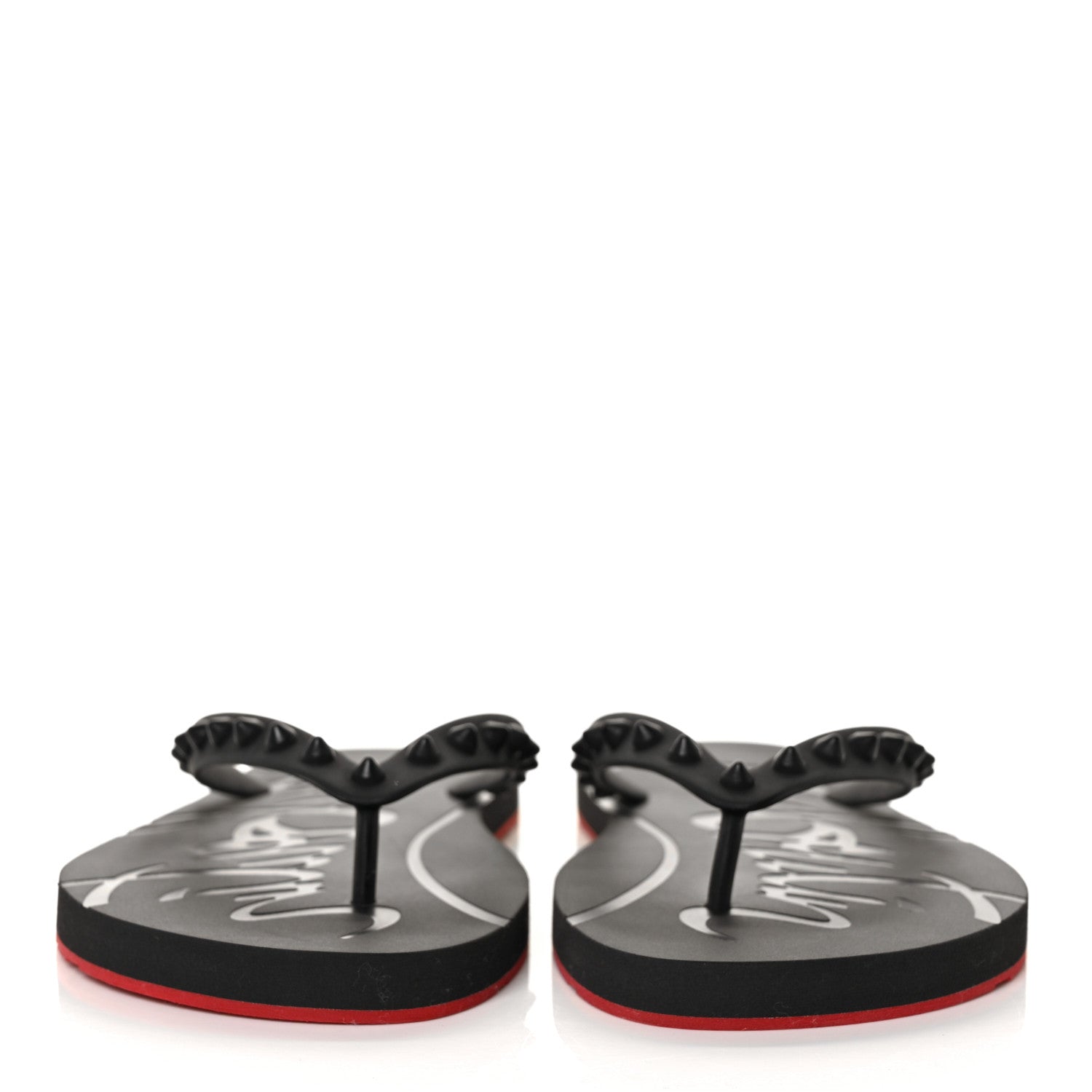 Christian Louboutin Rubber Spike Loubi Donna Flip Flop 40 Black 2 of 6