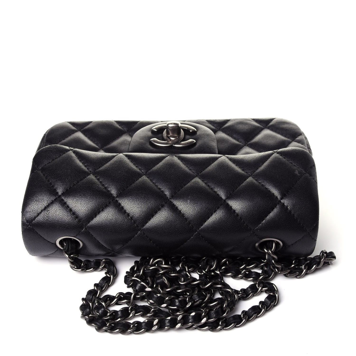 Chanel Lambskin Quilted Extra Mini Rectangular Flap Black 11 of 14