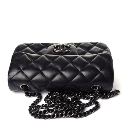 Chanel Lambskin Quilted Extra Mini Rectangular Flap Black 11 of 14