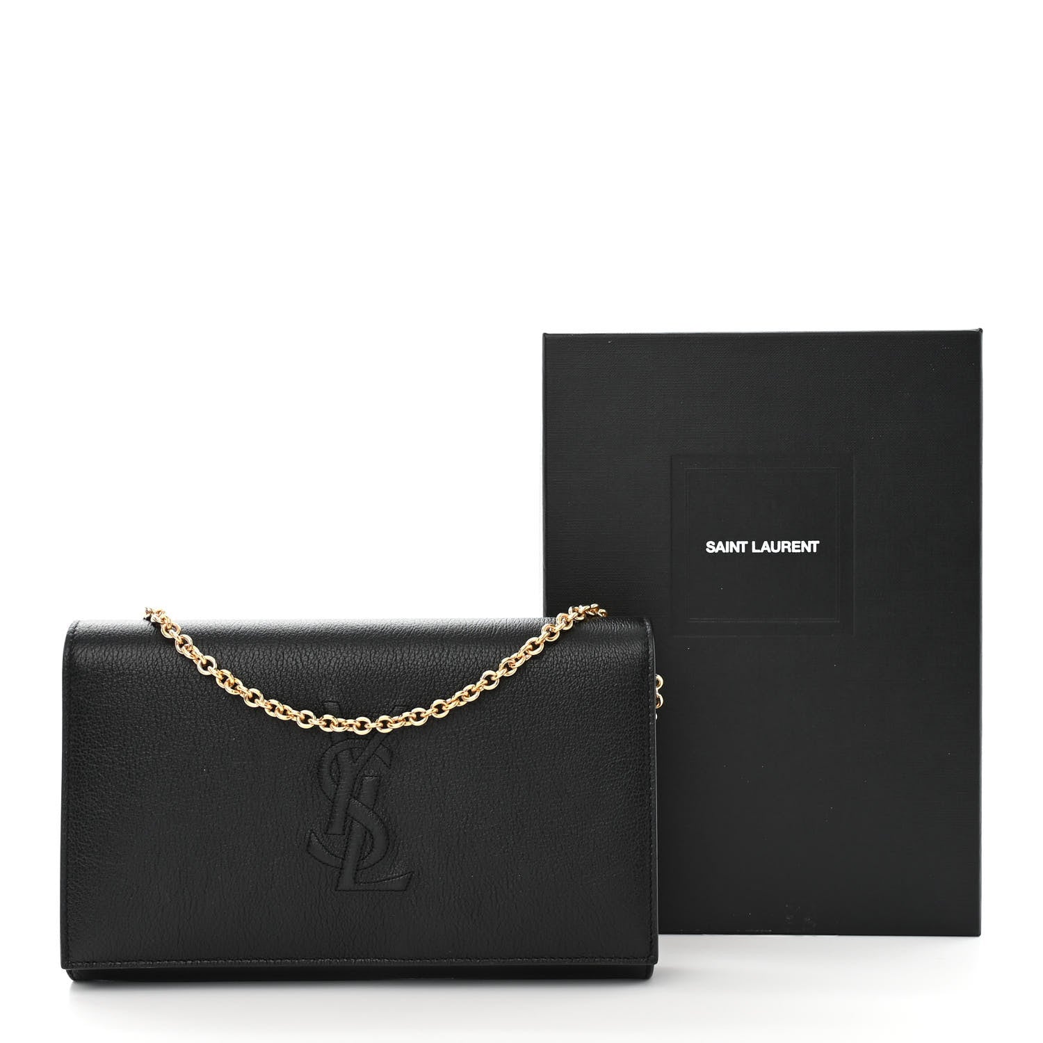 Saint Laurent Calfskin Monogram Belle de Jour Chain Clutch Black 13 of 13