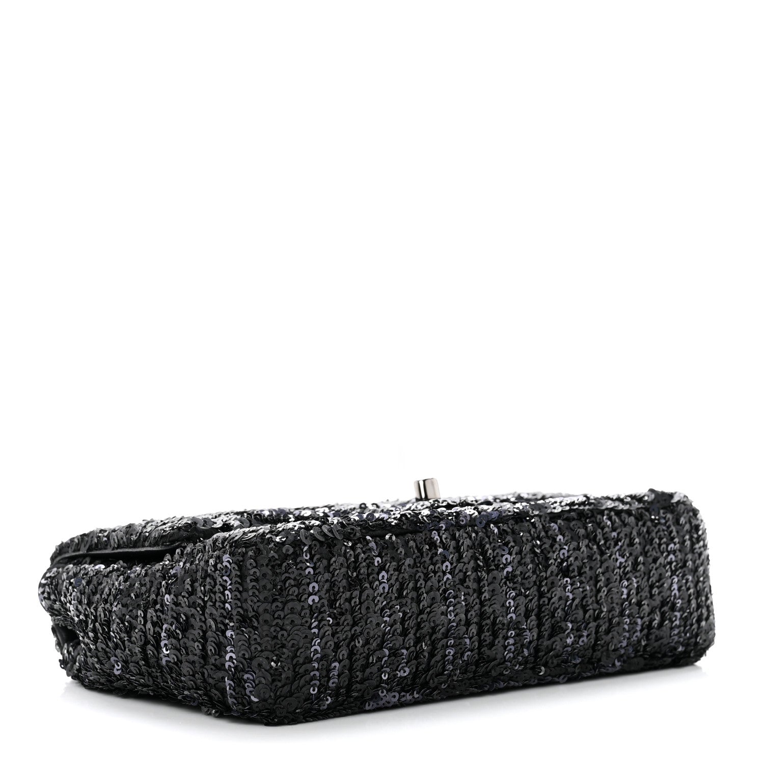 Chanel Sequin Mini Rectangular Flap Black Silver 3 of 8