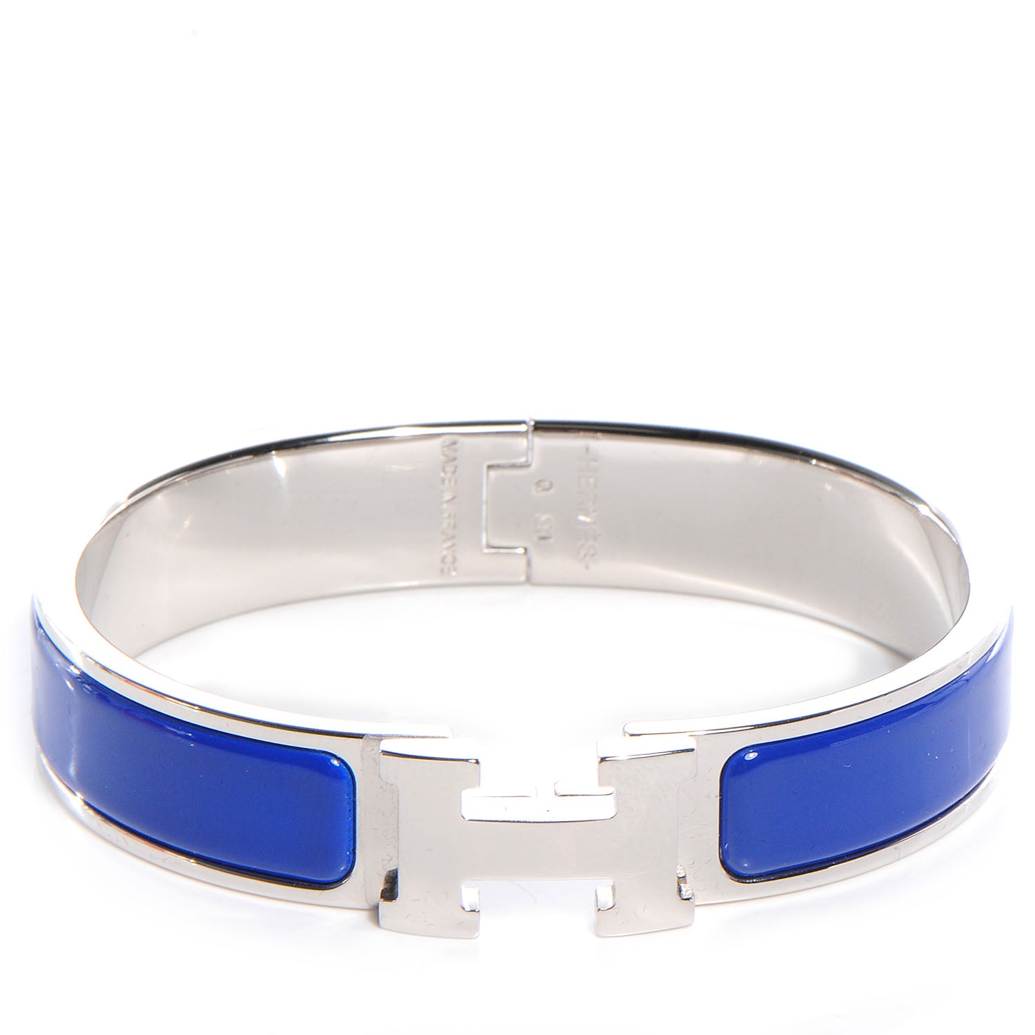 Hermes Narrow Enamel Clic Clac H Bracelet PM Royal Bleu 1 of 5