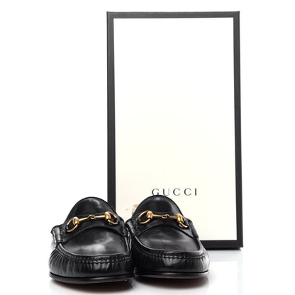 Gucci Goatskin Stripe Mens Horsebit Slingback Slippers 9.5 Black 11 of 11