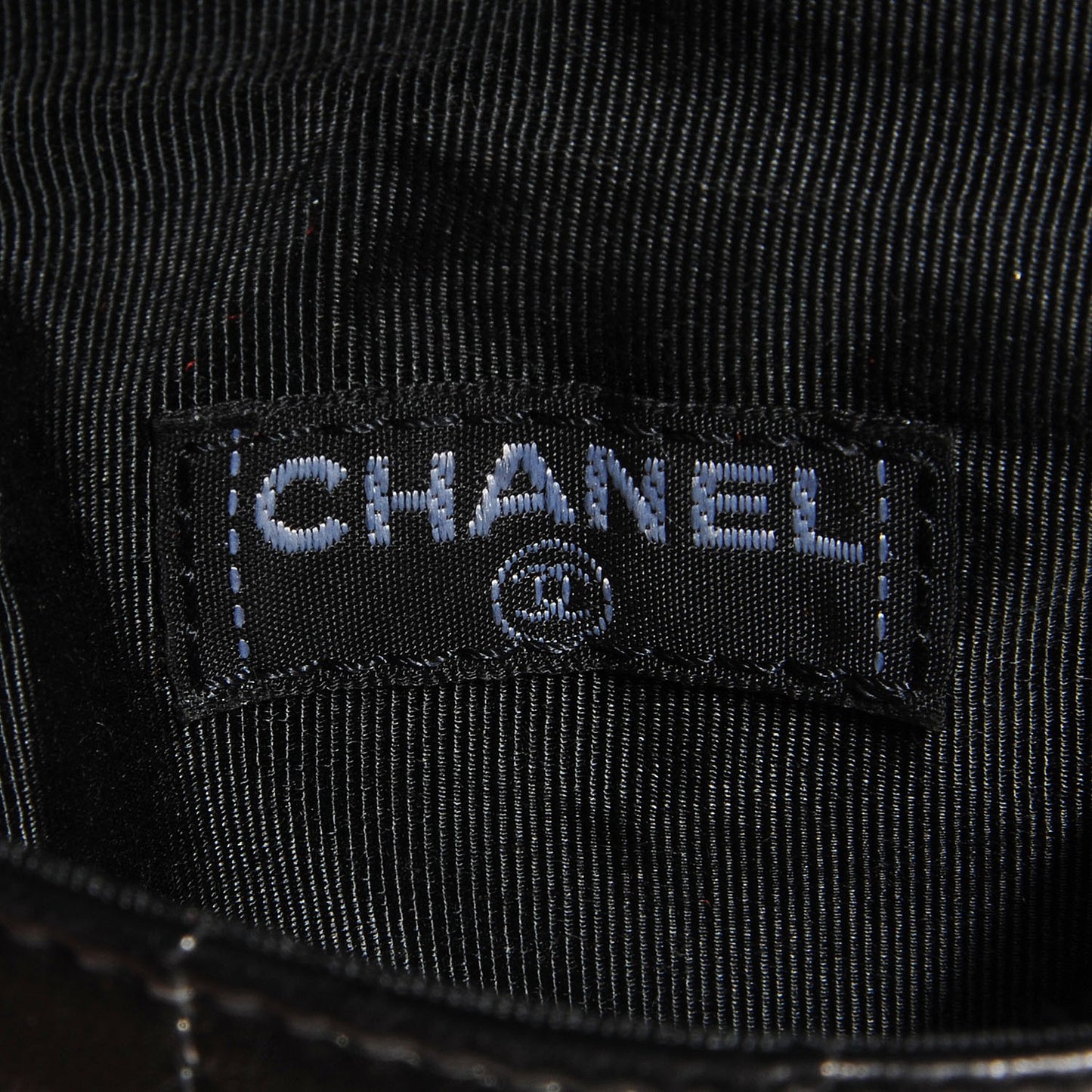 Lambskin Square Stitched Micro Flap Black