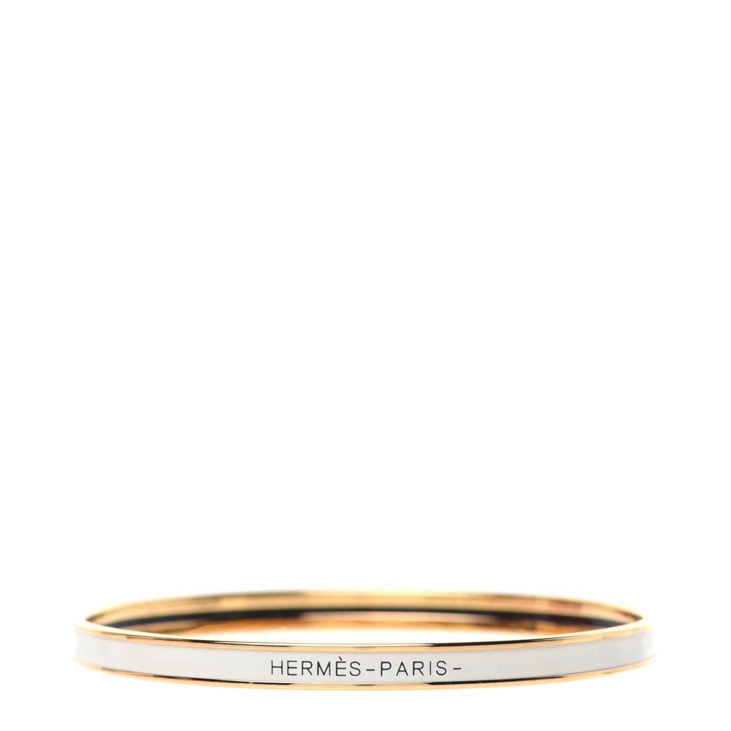 Enamel Printed Extra Narrow Bracelet 65 White