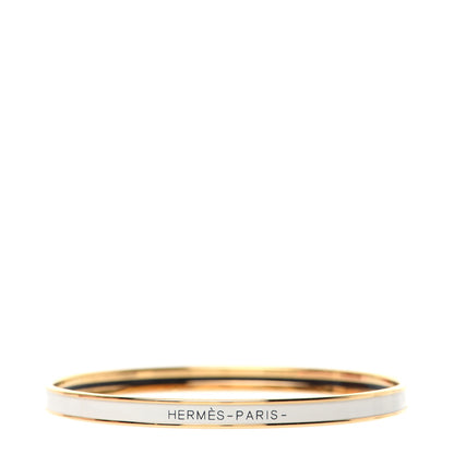 Hermes Enamel Printed Extra Narrow Bracelet 65 White 1 of 6