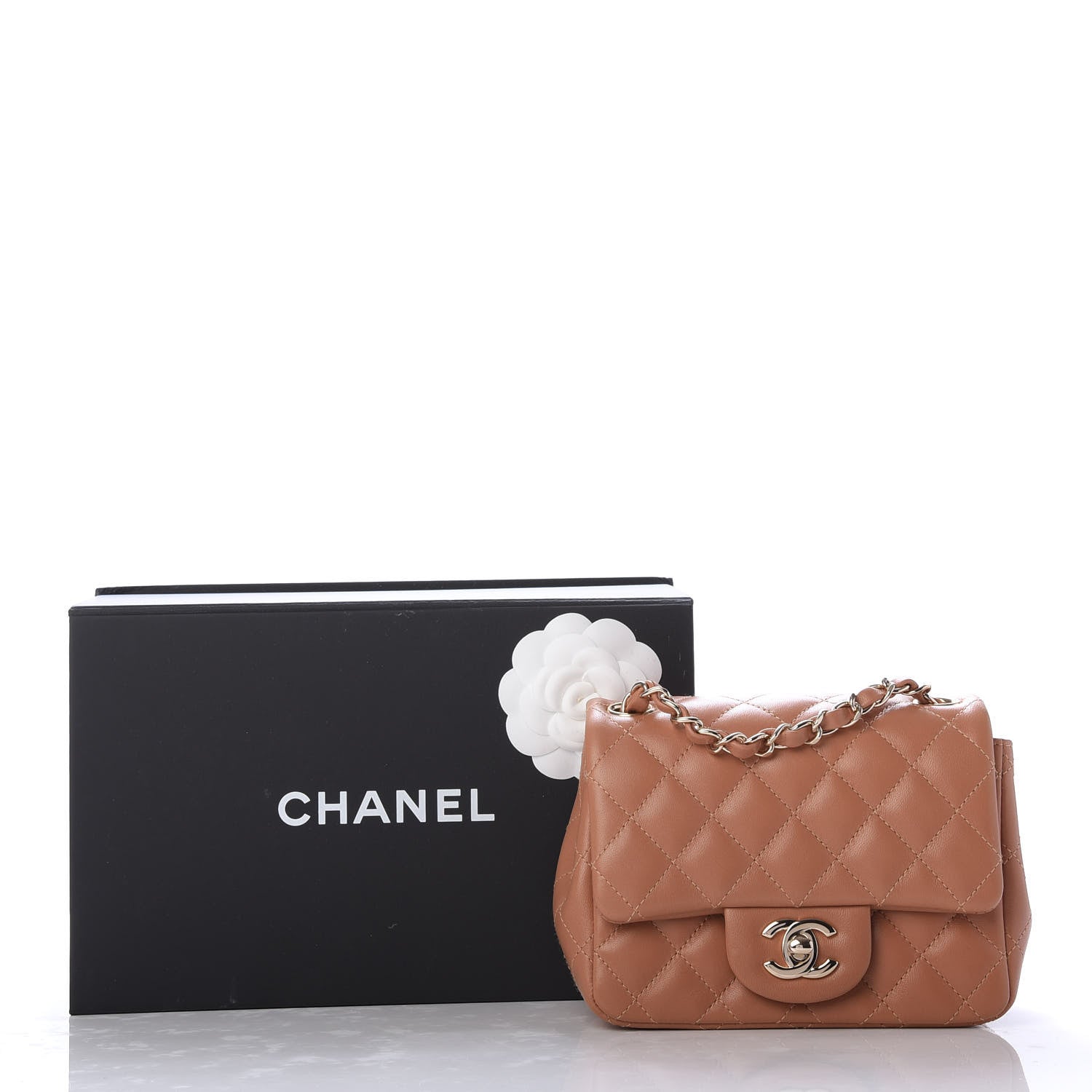 Chanel Lambskin Quilted Mini Square Flap Brown 10 of 10