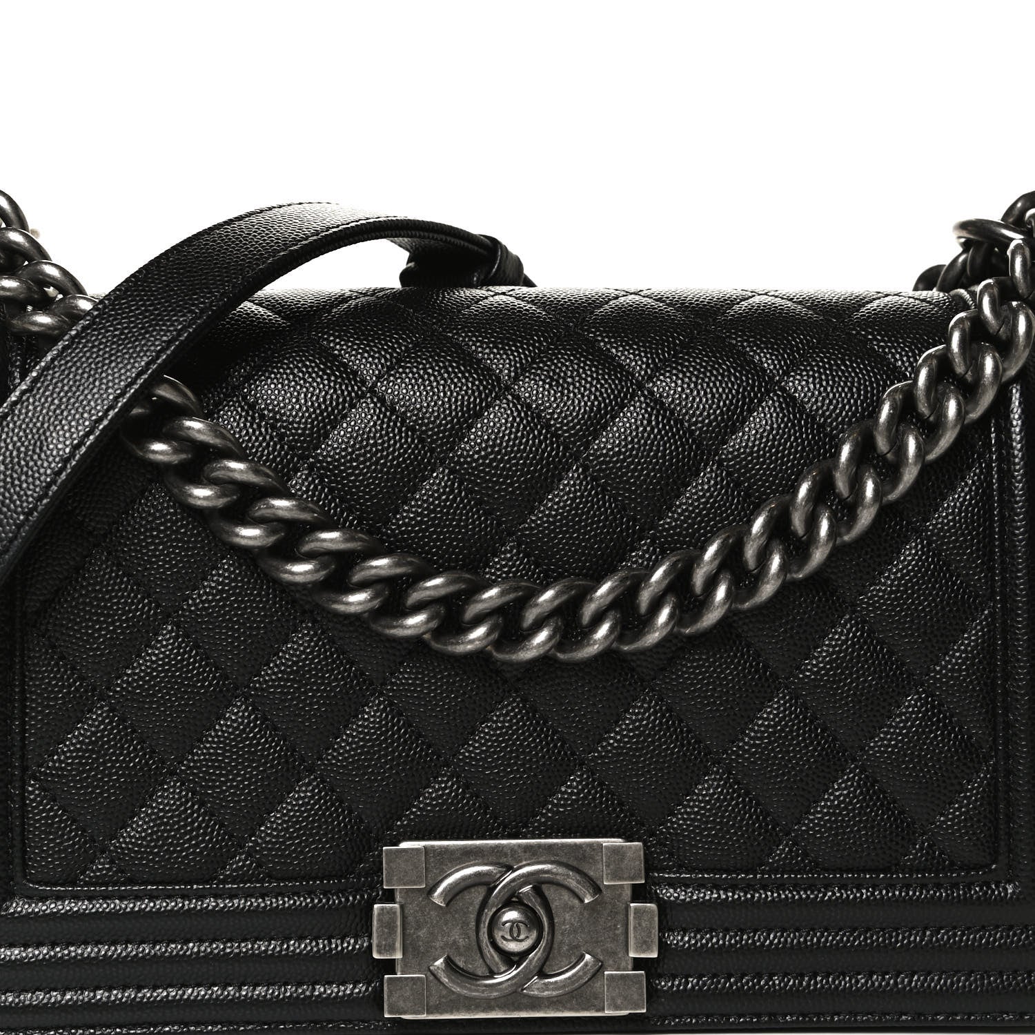 Chanel Caviar Quilted Medium Boy Flap Black 8 of 10