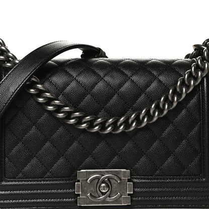 Chanel Caviar Quilted Medium Boy Flap Black 8 of 10
