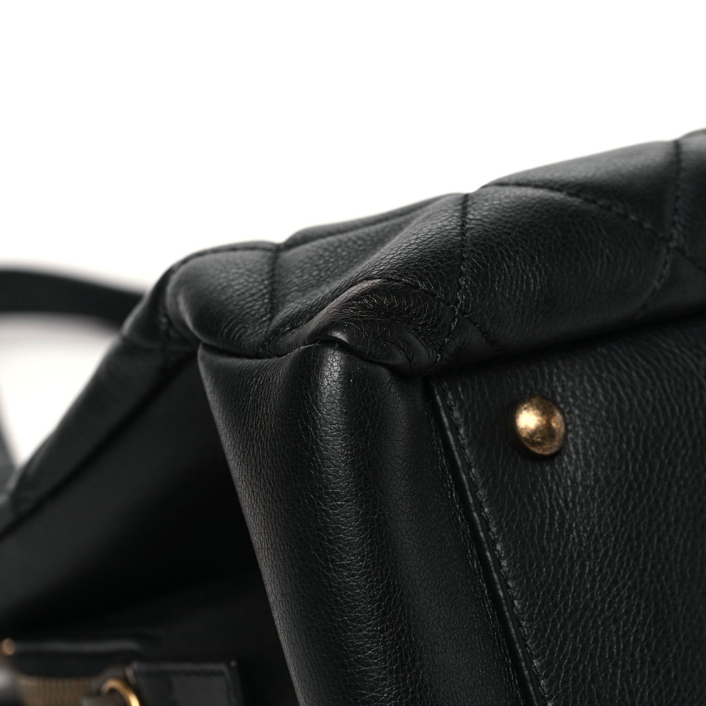 Calfskin Quilted Small CC Crown Tote Black