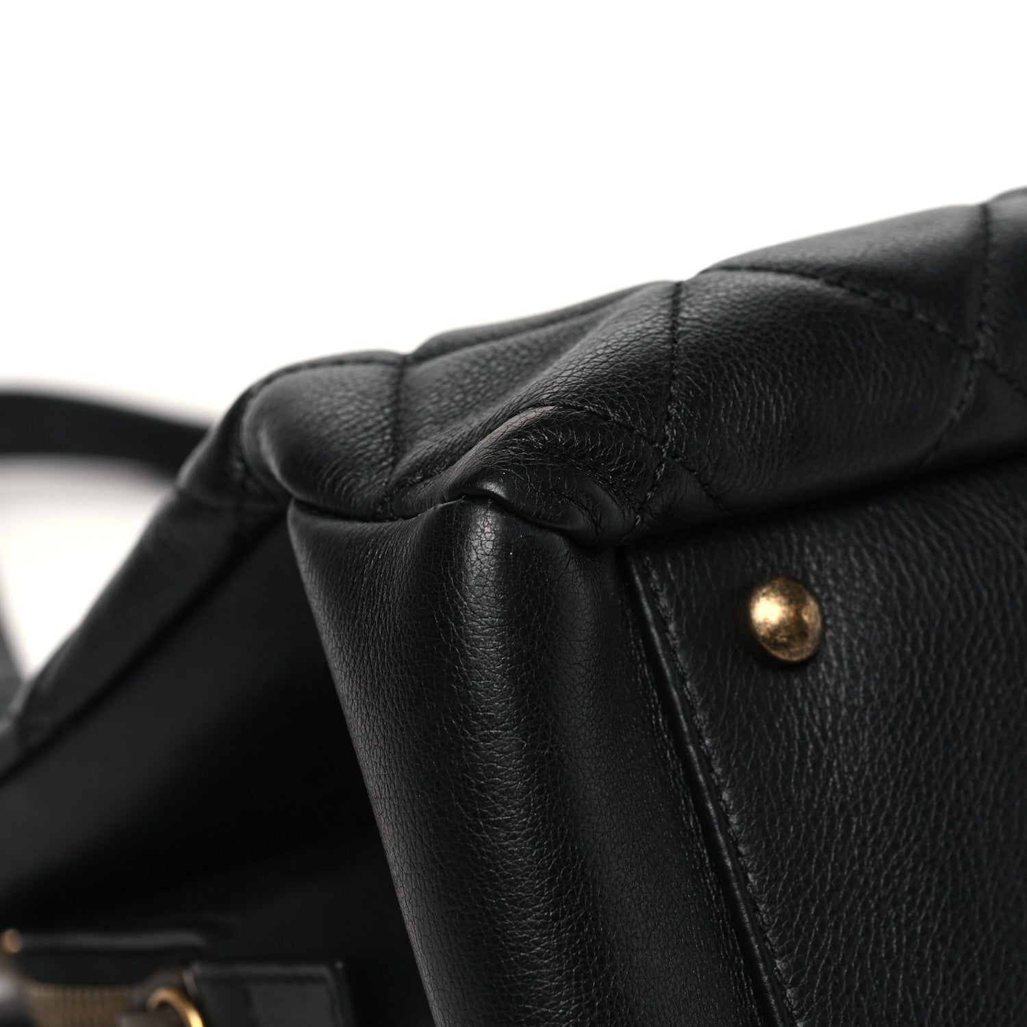 Chanel Calfskin Quilted Small CC Crown Tote Black 9 of 13