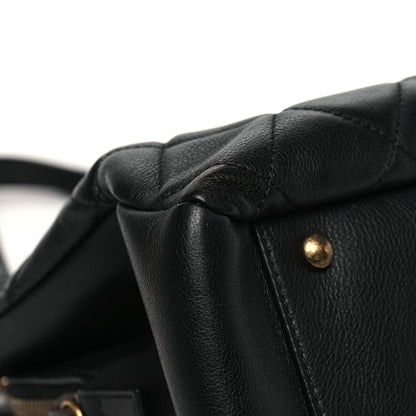 Chanel Calfskin Quilted Small CC Crown Tote Black 9 of 13