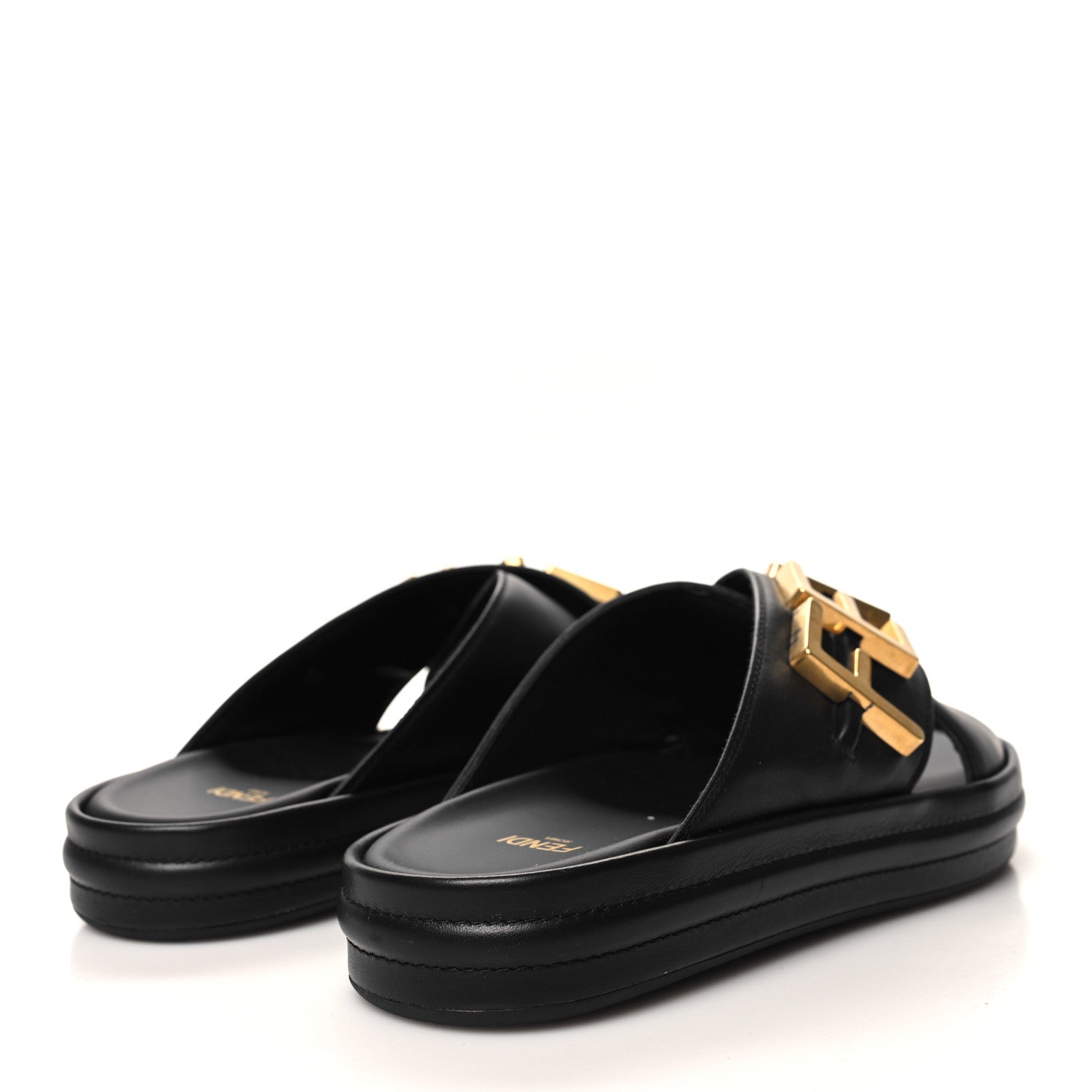 Fendi Vitello Womens Fendigraphy Slide Sandals 36 Black 4 of 9