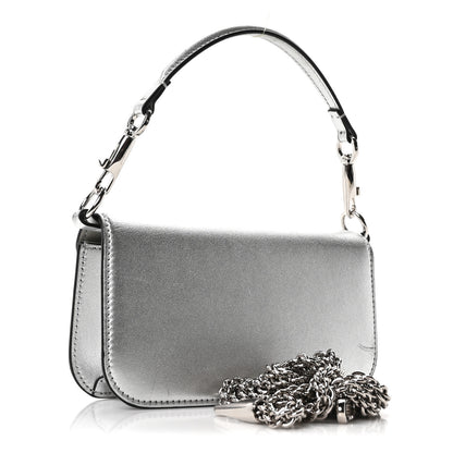 Valentino Garavani Laminated Calfskin Vlogo Small Loco Shoulder Bag Silver 2 of 8