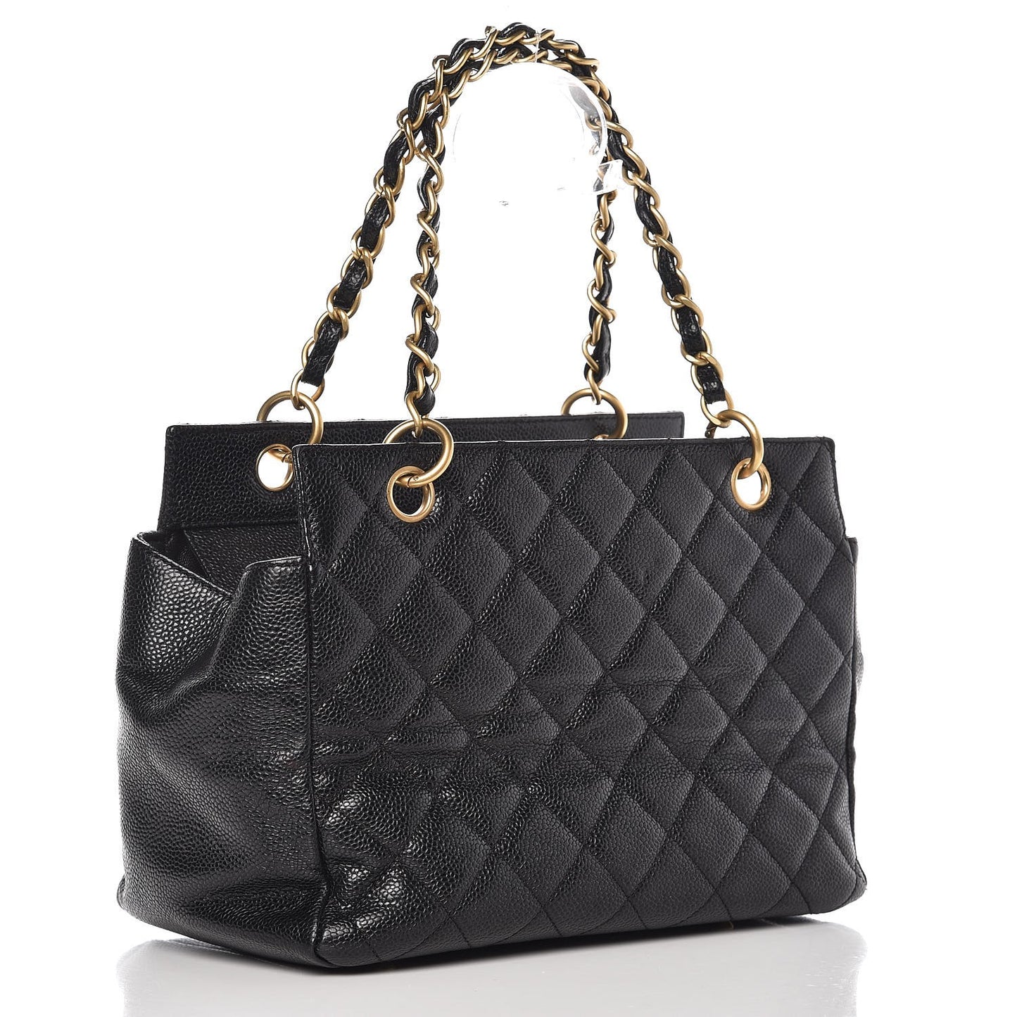 Caviar Quilted Petit Timeless Tote PTT Black