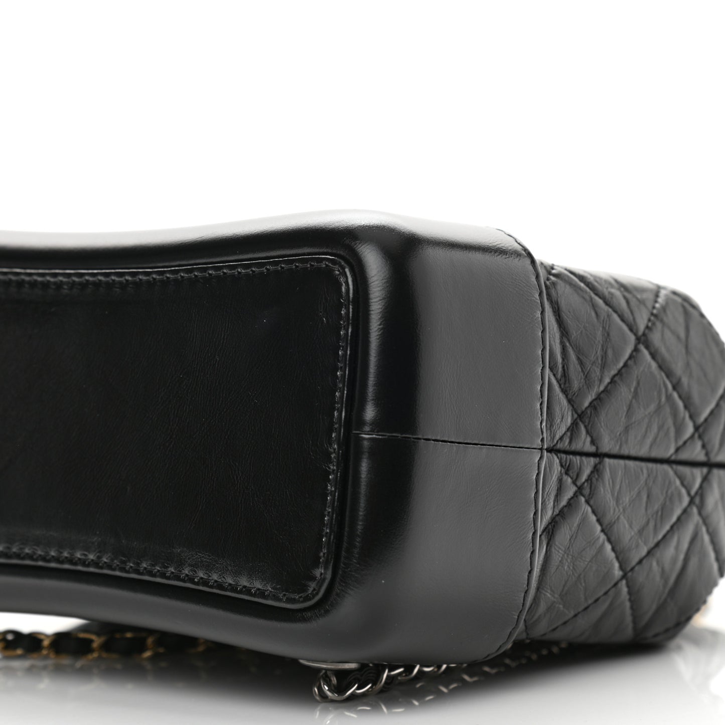 Aged Calfskin Quilted Small Gabrielle Backpack Black