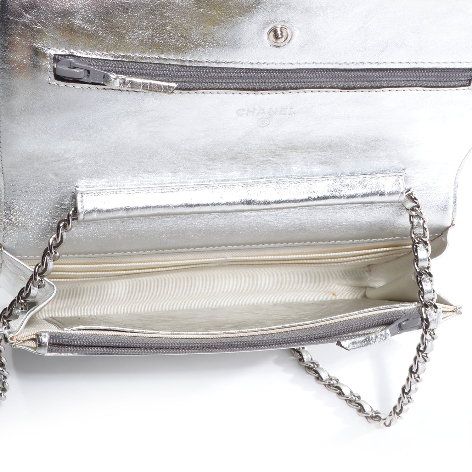 Chanel Calfskin Reissue Wallet On Chain WOC Silver 6 of 9