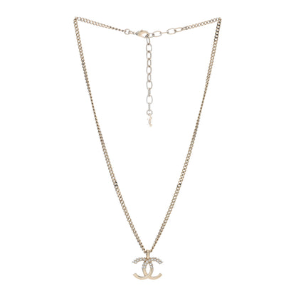 Chanel Crystal Logo CC Chain Necklace Gold 3 of 5