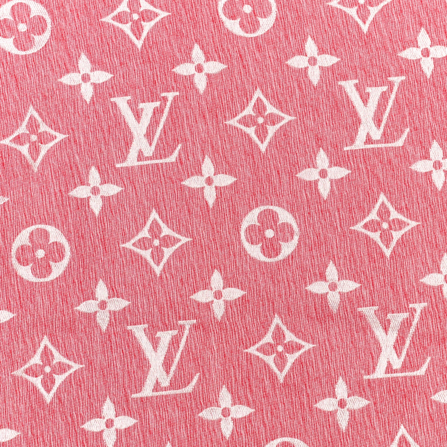 Louis Vuitton Wool Silk Monogram Denim Shawl Rouge 7 of 7