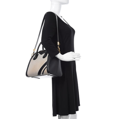 Givenchy Canvas Sugar Goatskin Striped Small Antigona Black 2 of 16