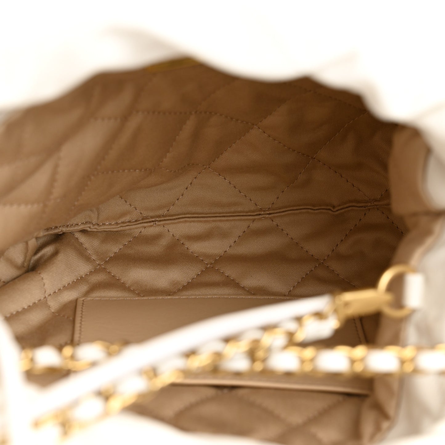 Shiny Calfskin Quilted Mini Chanel 22 White