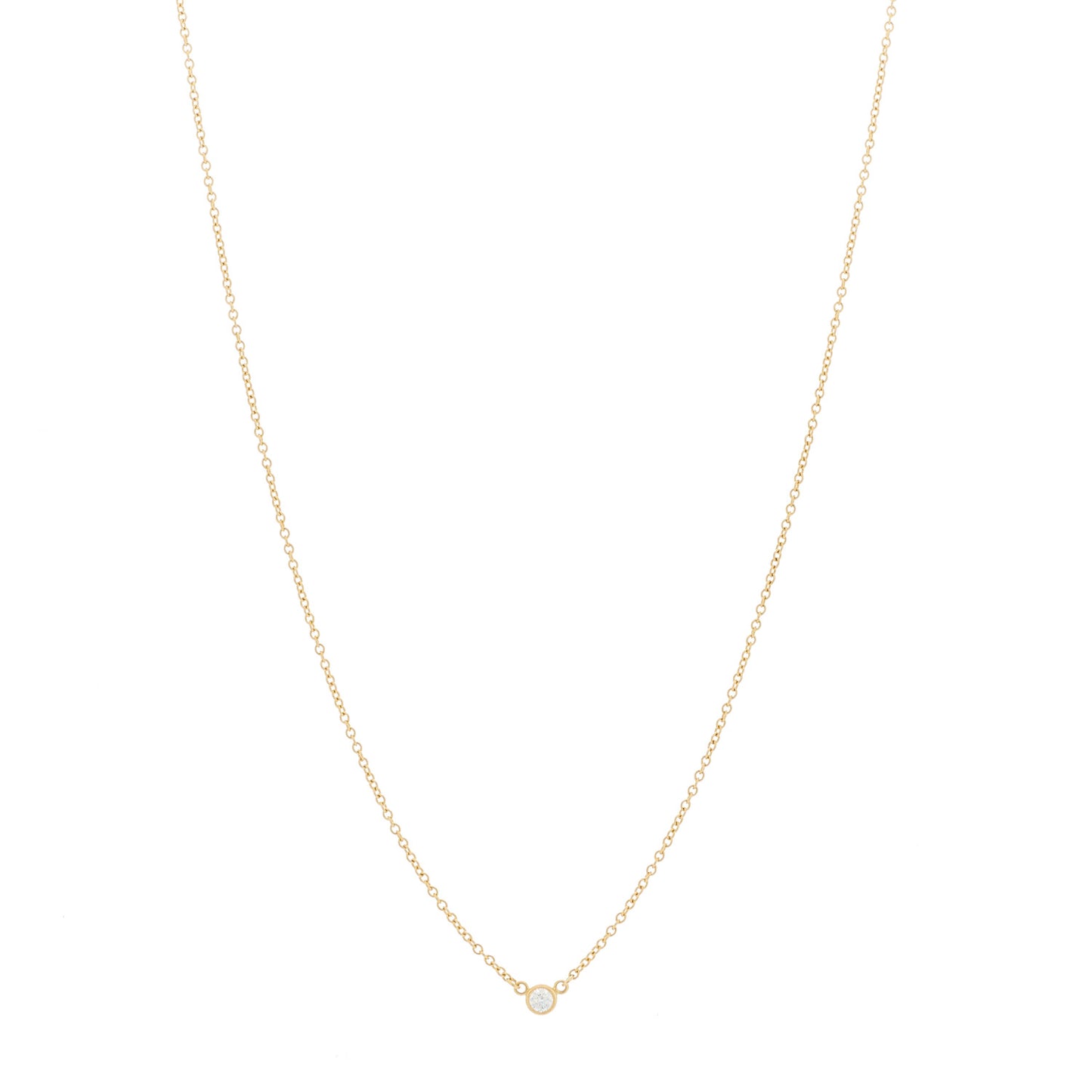 18K Yellow Gold Diamond .05ct Elsa Peretti Diamonds by the Yard Pendant Necklace