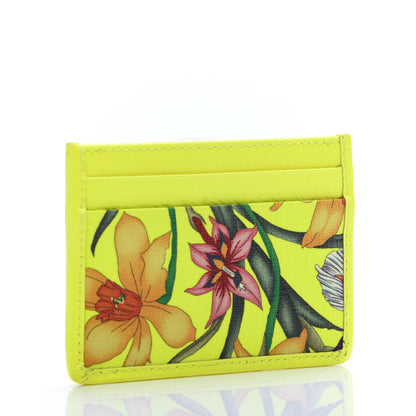 Gucci Calfskin Flora Print Zumi Card Holder Yellow Fluo 3 of 9