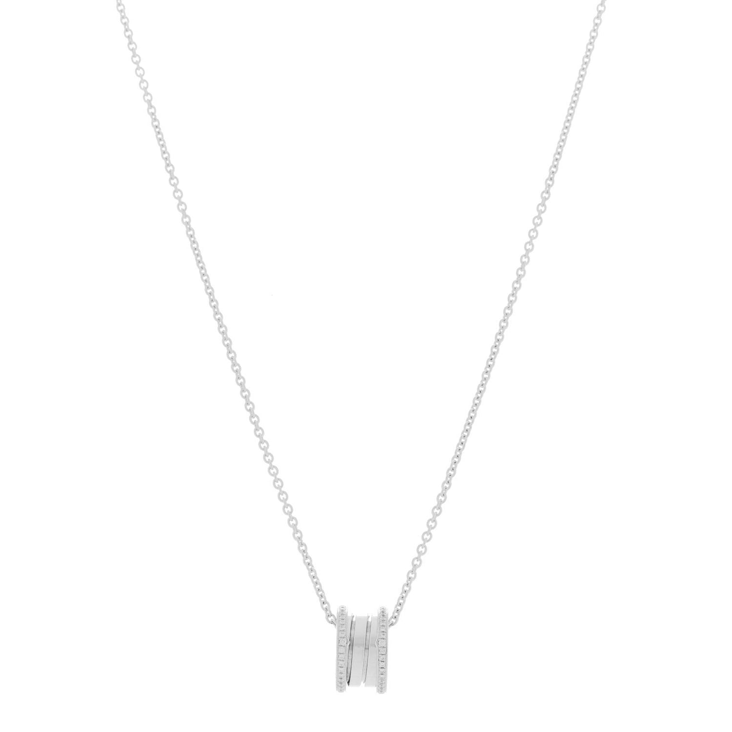 18K White Gold Diamond B.Zero1 Pendant Necklace