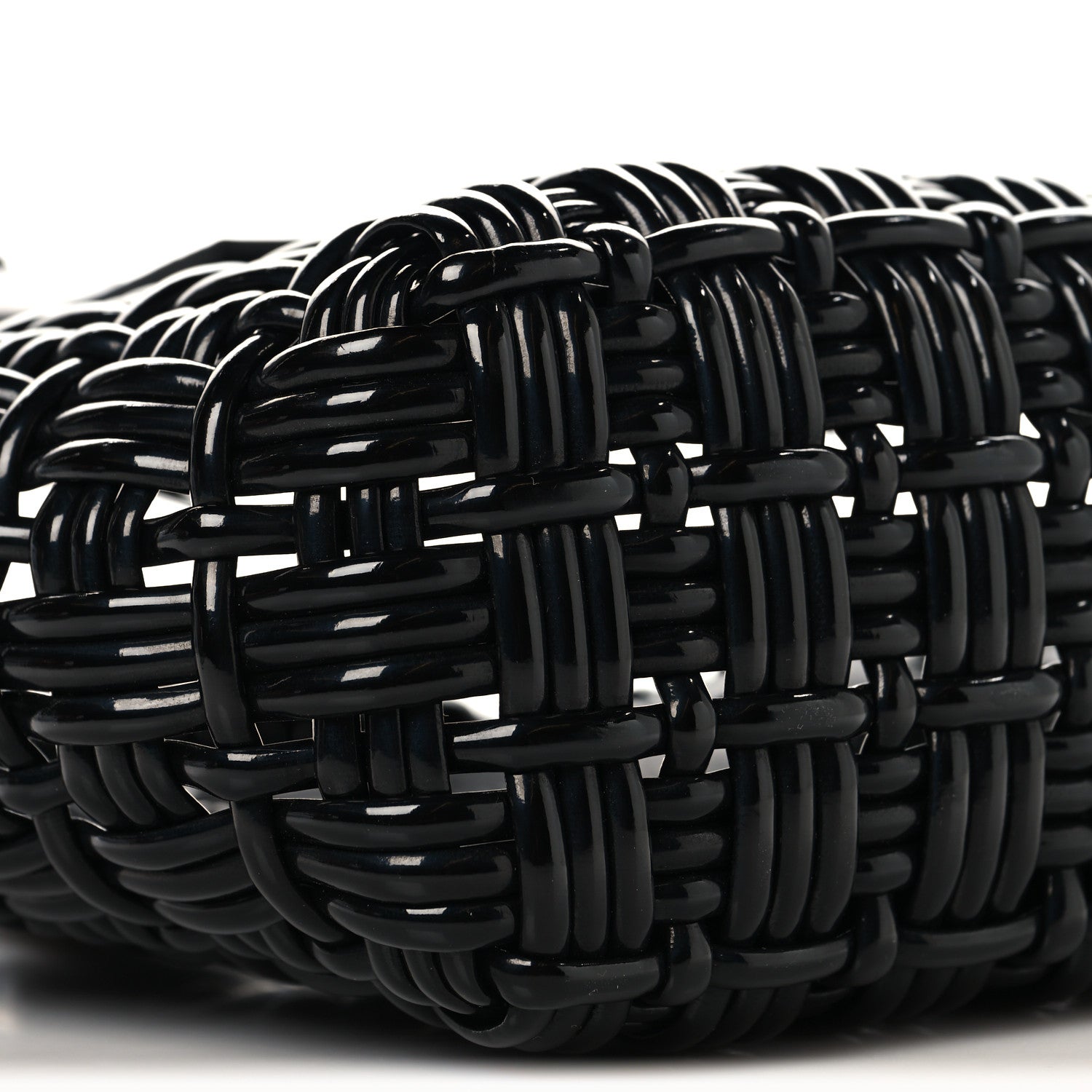 Balenciaga Faux Calfskin Braided Varnished XXS Bistro Basket Black 9 of 10