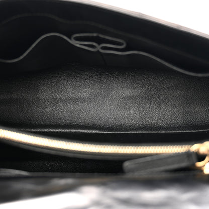 Chanel Calfskin Lizard Chevron Quilted Small Coco Handle Flap Black 5 of 13