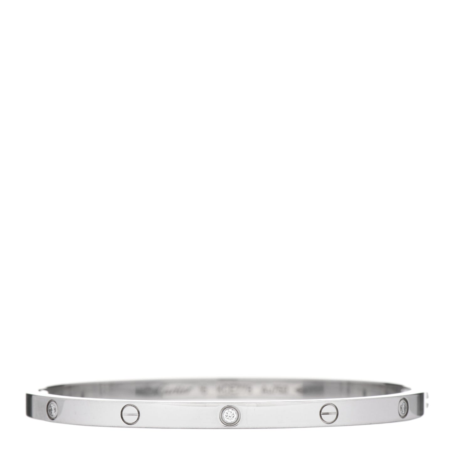 18K White Gold 6 Diamond Small LOVE Bracelet 16