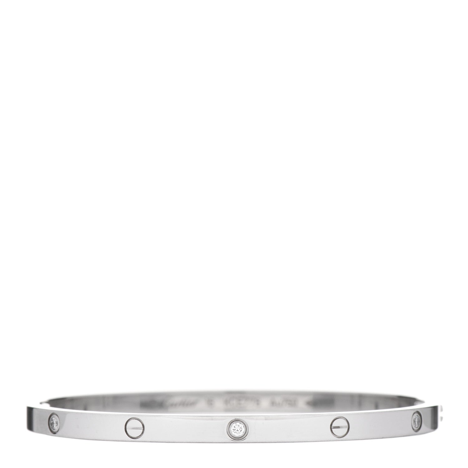 Cartier 18K White Gold 6 Diamond Small LOVE Bracelet 16 1 of 4