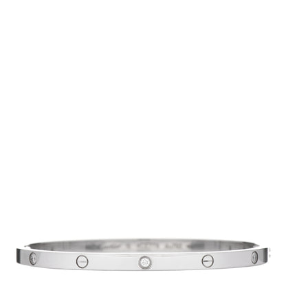 Cartier 18K White Gold 6 Diamond Small LOVE Bracelet 16 1 of 4