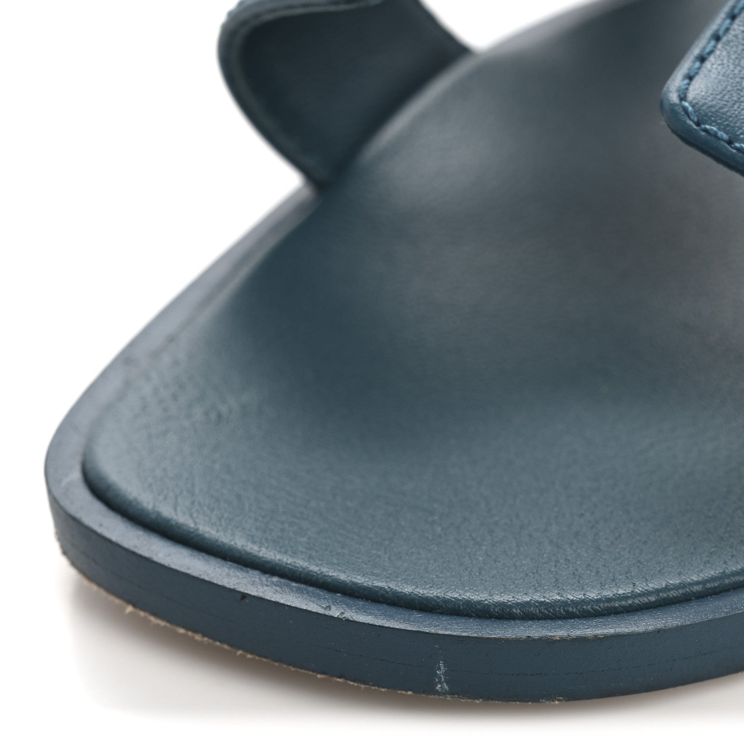 Hermes Calfskin Oran Sandals 37 Bleu Emeraude 12 of 12